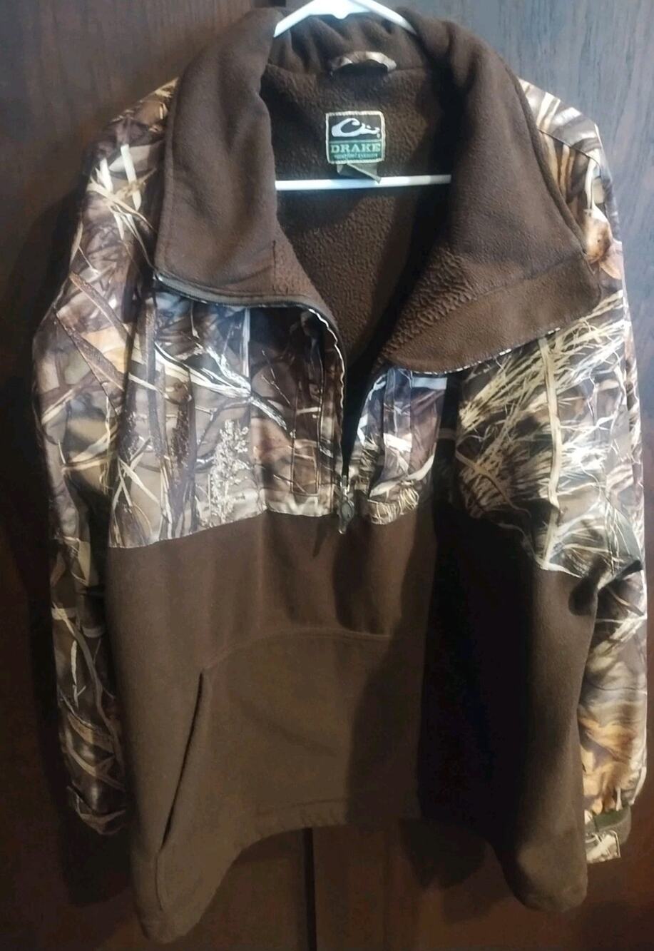 Drake Waterfowl MST Quarter 1/4 Zip Guardian Eqwader Jacket Men’s 2XL Brown Camo